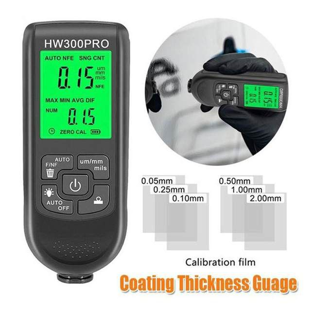 Coating Thickness Gauge HW300PRO Car Paint Thickness FE/NFE 0-2000um