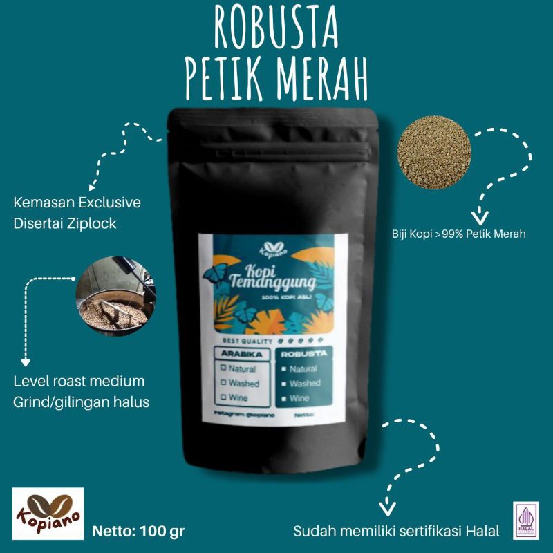 

[TERMURAH] KOPI BUBUK MURNI ROBUSTA TEMANGGUNG ASLI 100 GRAM