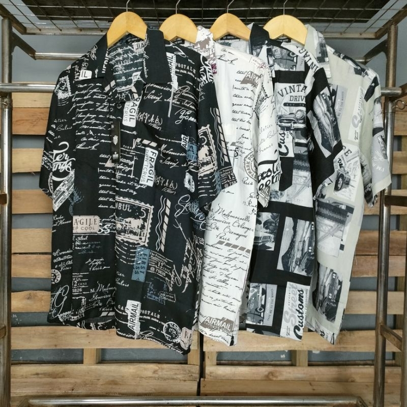 Fortune Outfit Kemeja Pria Casual Hawai Rayon Vintage Retro Series