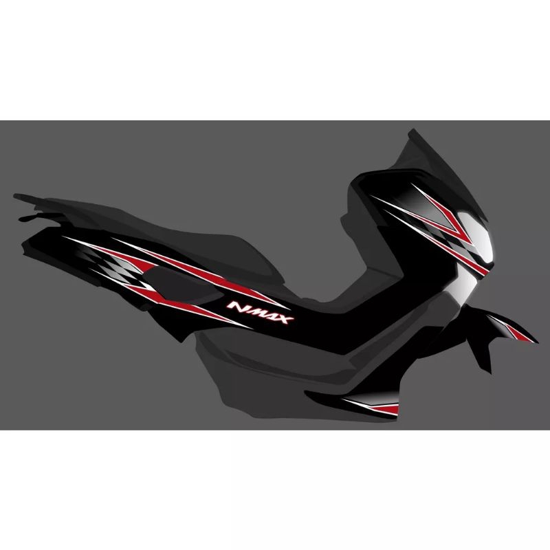 STIKER STRIPING TRANSPARAN NMAX OLD 155 RACE RIDE STRIPING CUSTOM MERAH PUTIH