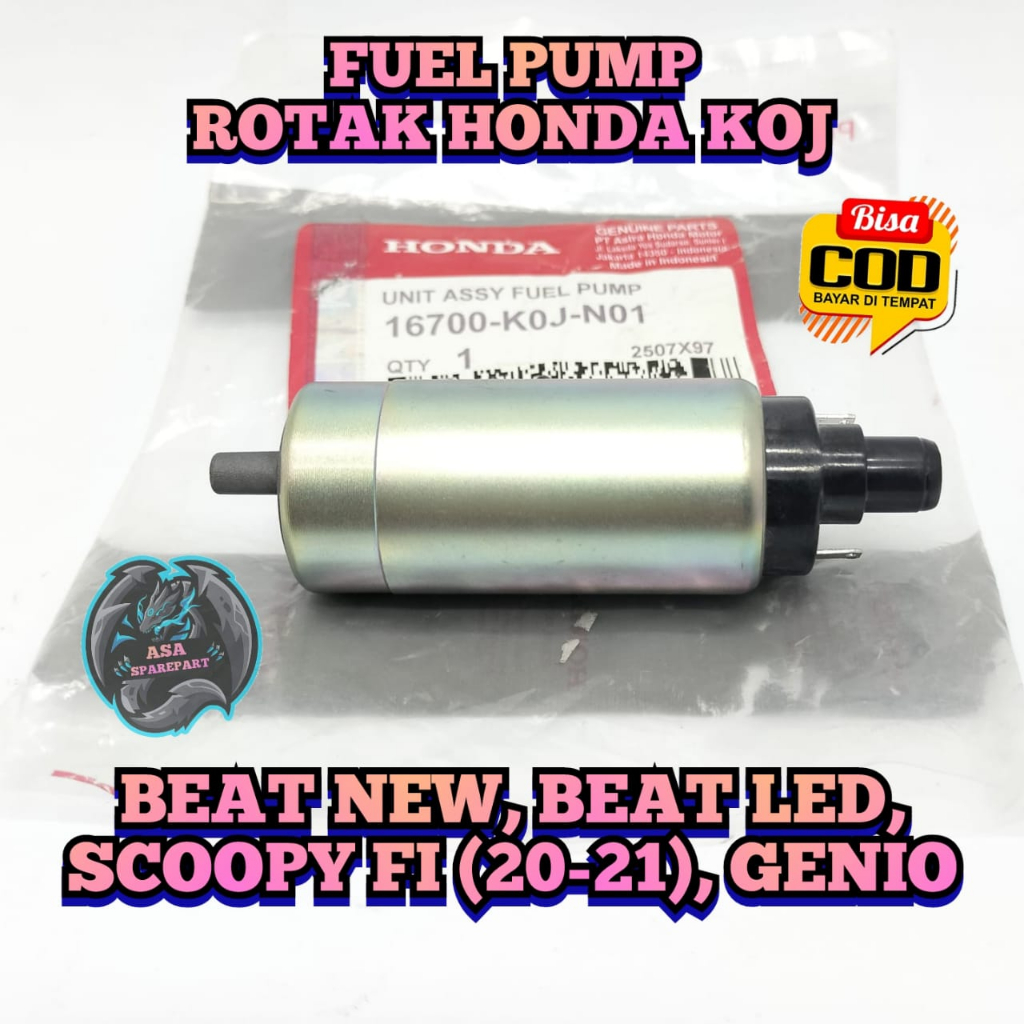 ROTAK FUEL PUMP ASLI ORIGINAL AHM HONDA BEAT NEW , BEAT LED , GENIO , SCOOPY FI THN 2020-2021 KOJ PO