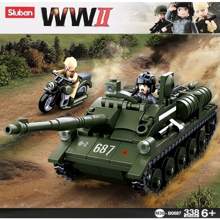 Sluban - Mainan Balok Susun Model WWII-SU-85 Tank Destroyer M38-B0687