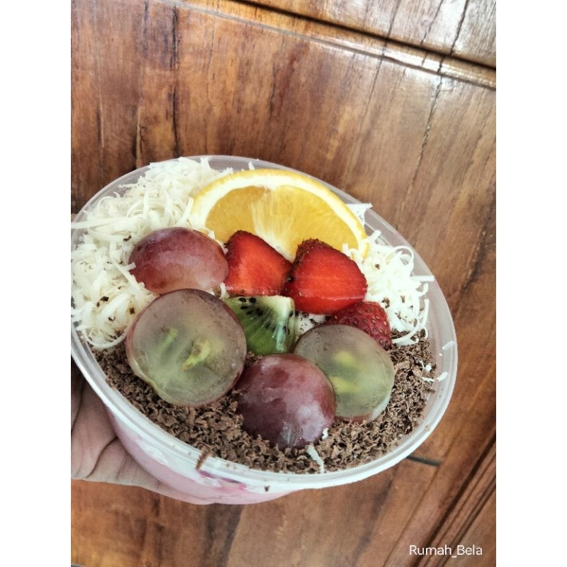 

silky pudding salad buah