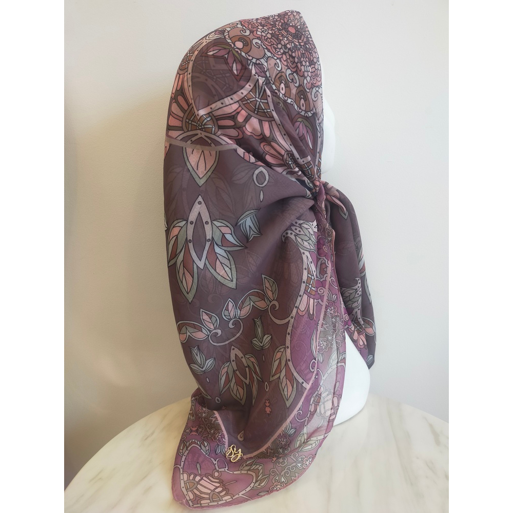 Jilbab Segi Empat Motif Paris Premium Sally