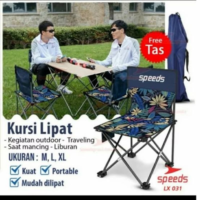 Kursi speeds lipat camping / kursi gunung speeds ukuran XL