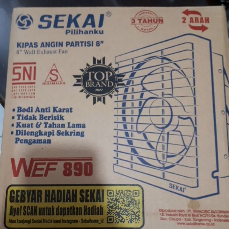 EXHAUST FAN DINDING 8" SEKAI