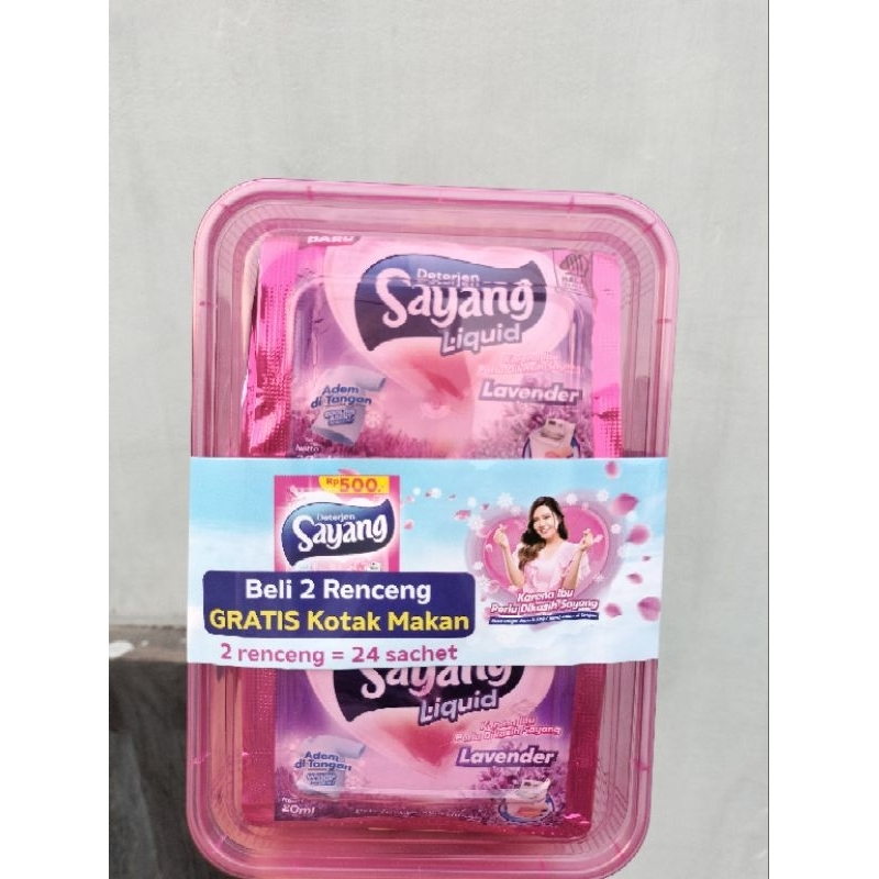 Detergen Sayang isi 24 Sachet Free Lunch Box