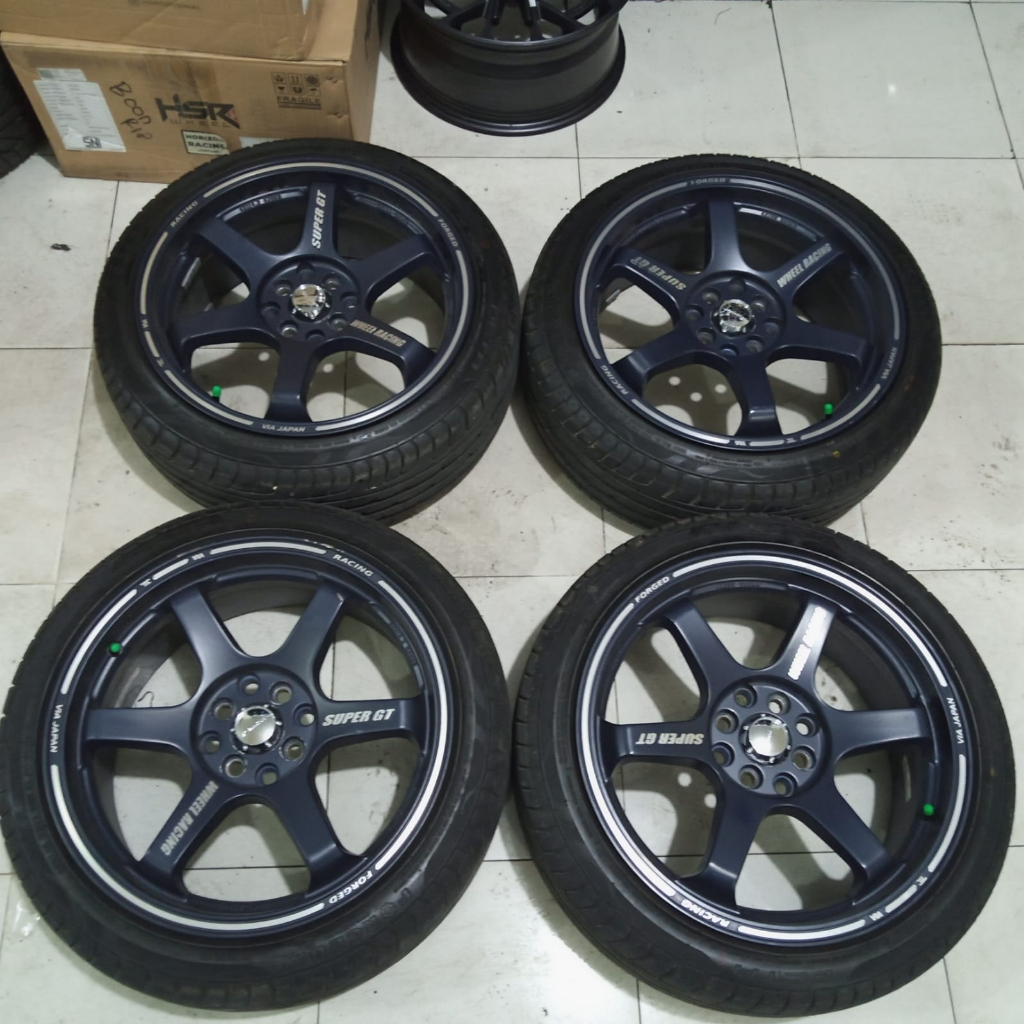 Velg Mobil Second Te37 Ring 17 lebar 7,5 Lubang 4 Paket Ban Octa 205 45 R17 Pnp Jazz Yaris Swift Vio