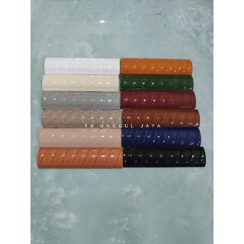 Lis Keramik / List Keramik / Kuku Macan / Kuku Keramik Motif Ulir Spiral Kotak Polos