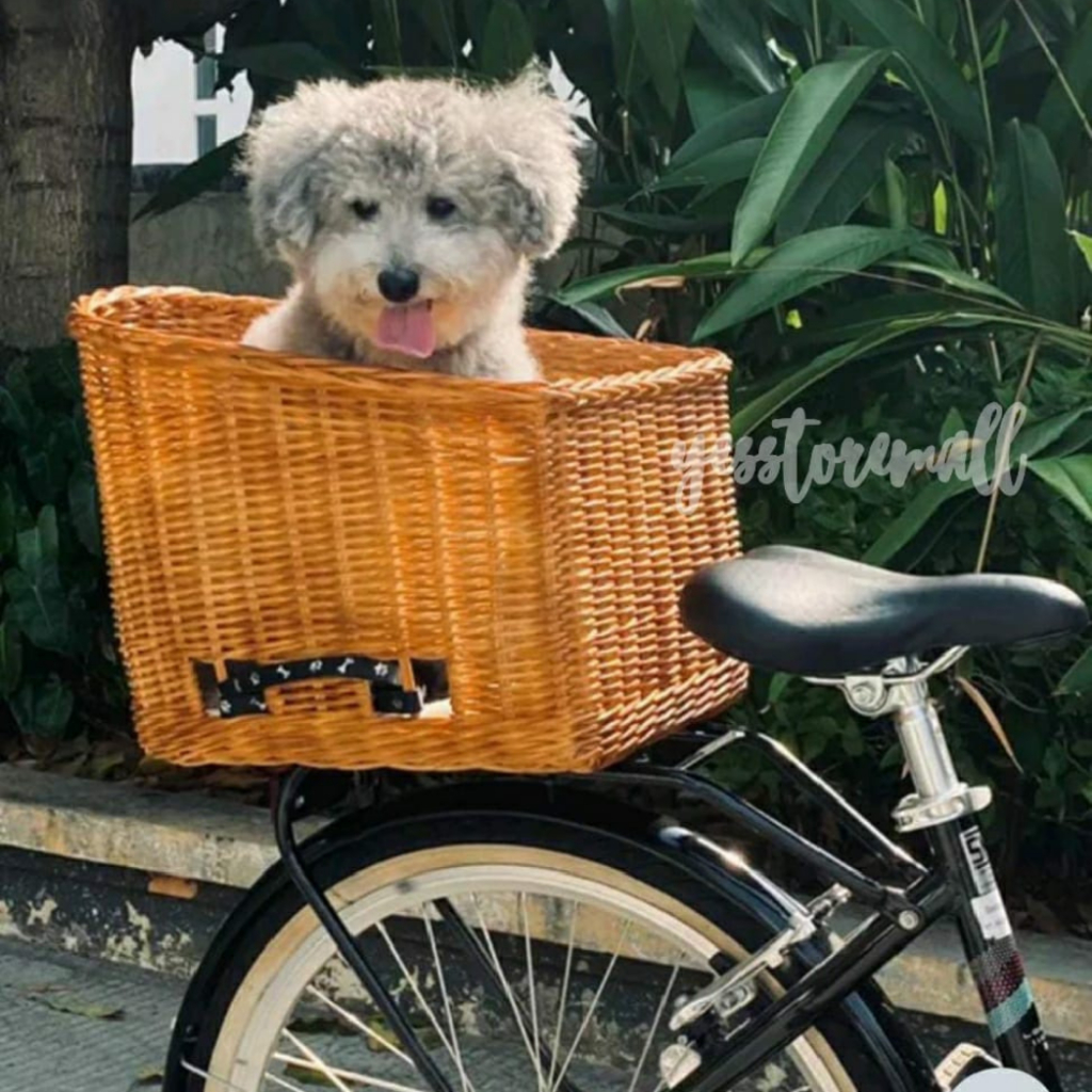 keranjang rotan sepeda belakang depan penyimpanan barang keranjang sepeda motor listrik