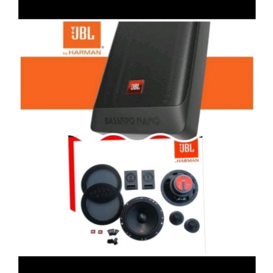 Paket Audio Mobil Subwoofer Active JBL Basspro Nano Speaker Crossover Tweeter JBL