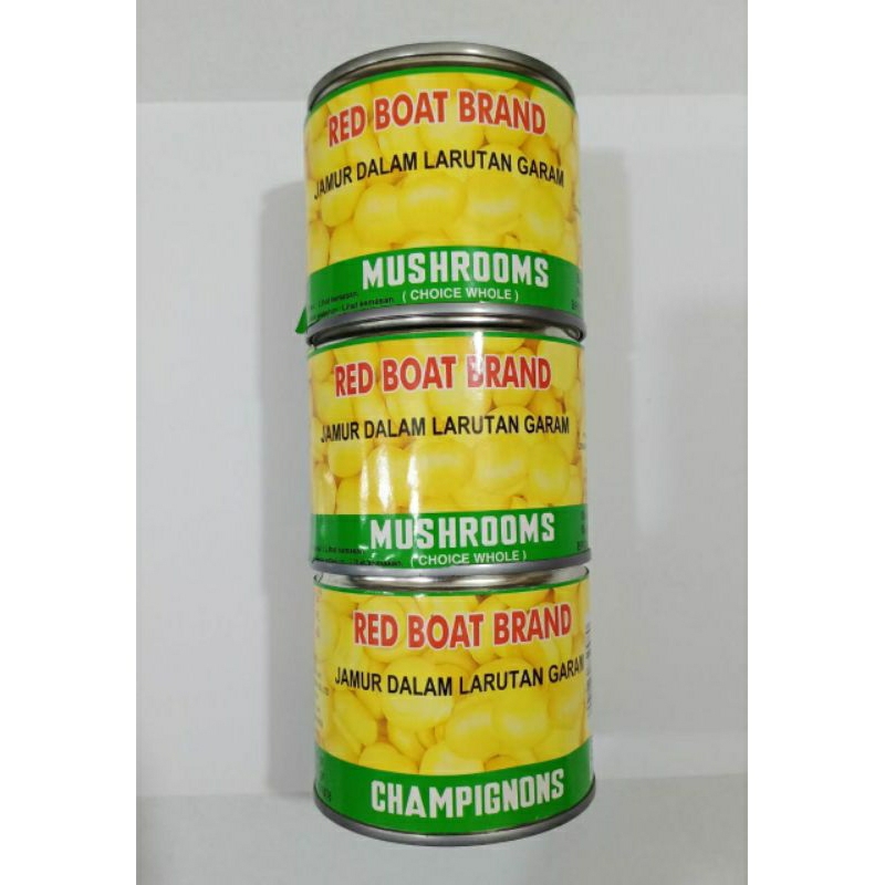 

NEW !! Red Boat Brand Mushroom Champignons/ Jamur Kancing 198gr