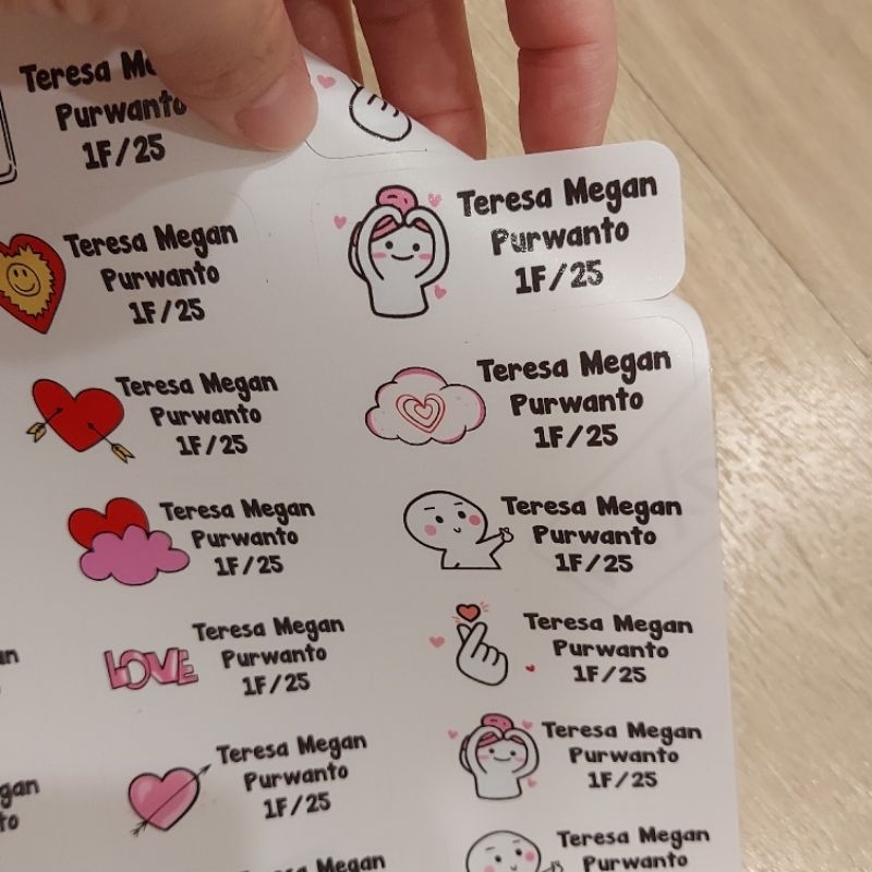 

Stiker Label Nama Anak Printing Vinyl Waterproof