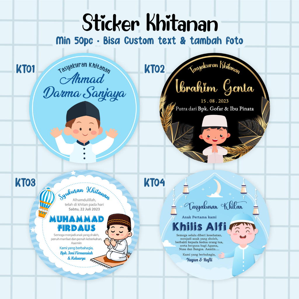 Sticker Tasyakuran Khitan Khitanan Walimatur Syukuran souvenir hampers nasi kotak