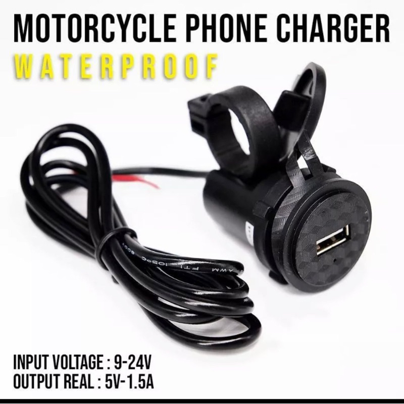 USB Charger 2 Port 4.2A Dengan Voltmeter Untuk Motor dan Mobil