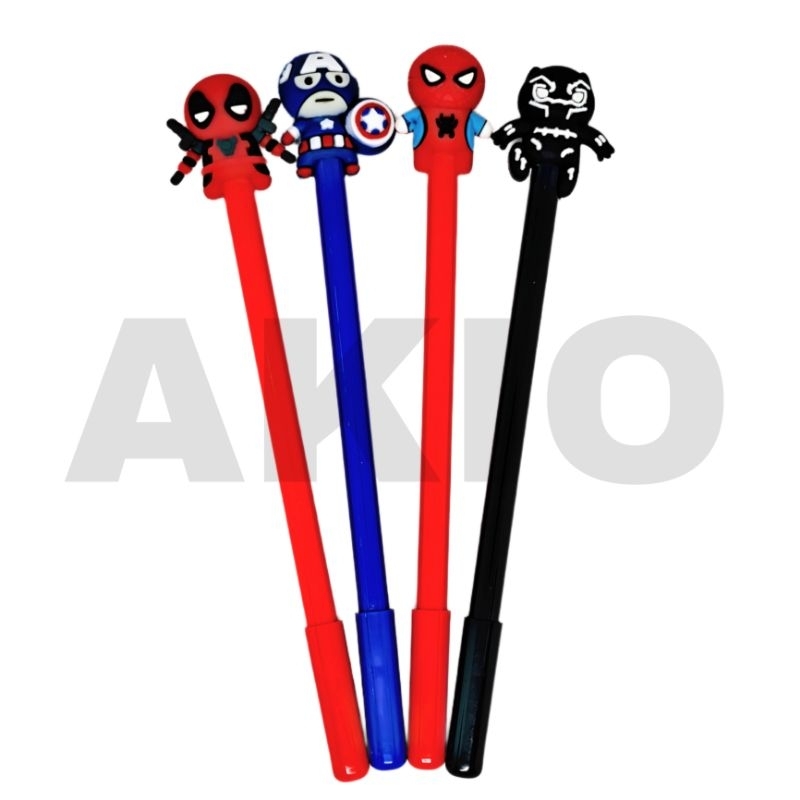 

Bolpoin Gel Karakter SUPERHERO AVENGERS SPIDERMAN IRONMAN BATMAN CAPTAIN AMERIKA Lucu Pulpen Ballpoint Bolpen