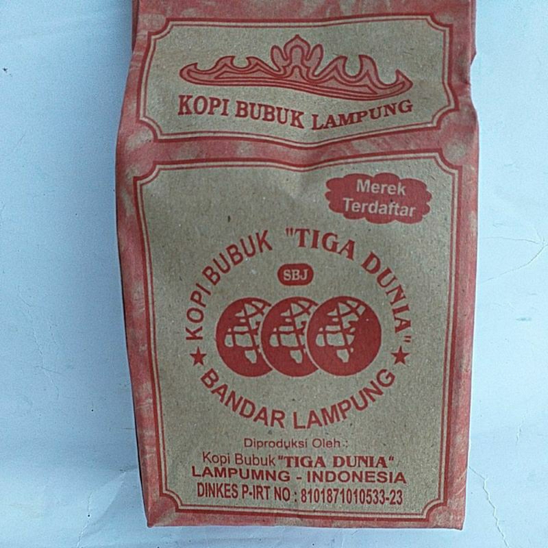 

kopi bubuk lampung tiga dunia asli lampung 200gr.TIGA DUNIA bola dunia