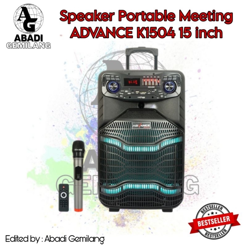 Speaker Portable Meeting ADVANCE K1504 15inch Free Mic / Speaker Portable Advance K1504 ORI