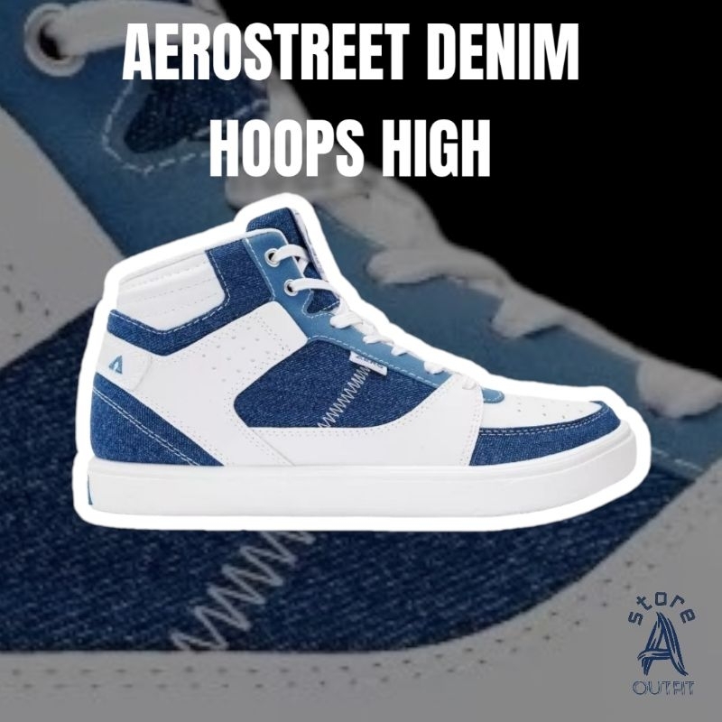 AEROSTREET HOOPS HIGH DENIM PUTIH BIRU PUTIH