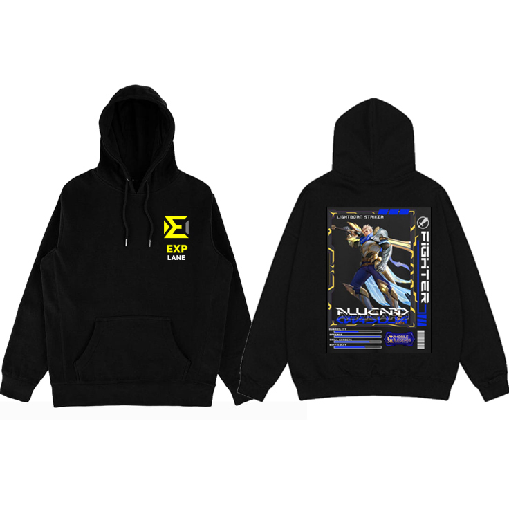 Sweater Hoodie Mobile Legend Anak Dan Dewasa Hero Fighter Alucard Skin Lighborn Skin Epic, Skin Lege