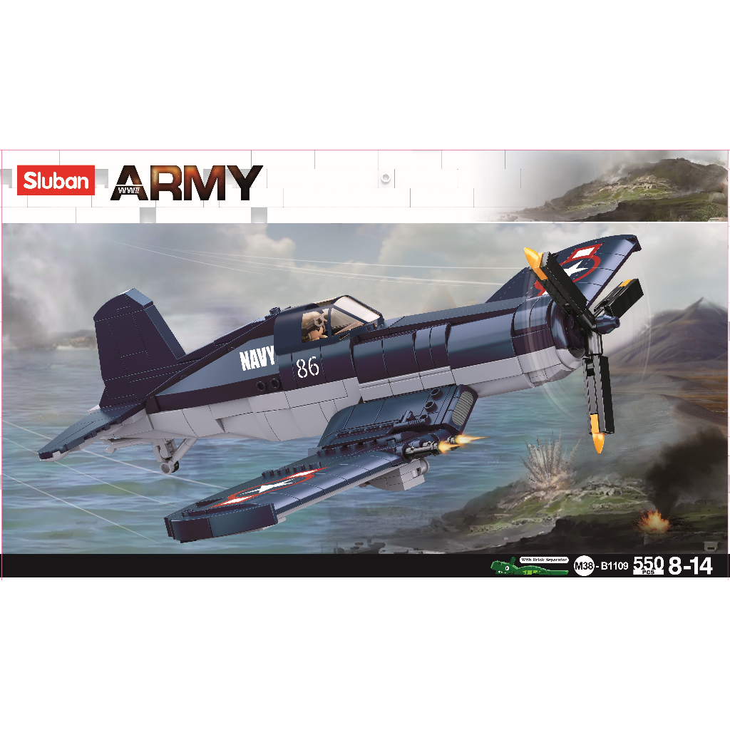 Sluban - Mainan Balok Susun Model Pesawat WWII F4U Fighter M38-B1109