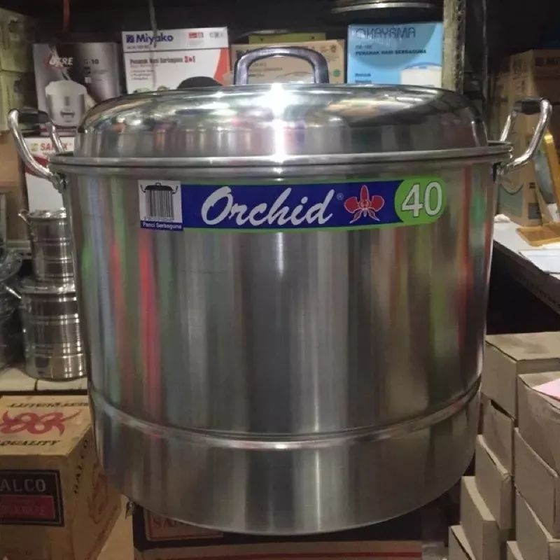 Dangdang nasi/langseng kukus jumbo merk Orchid bahan alumunium tebal dan kuat