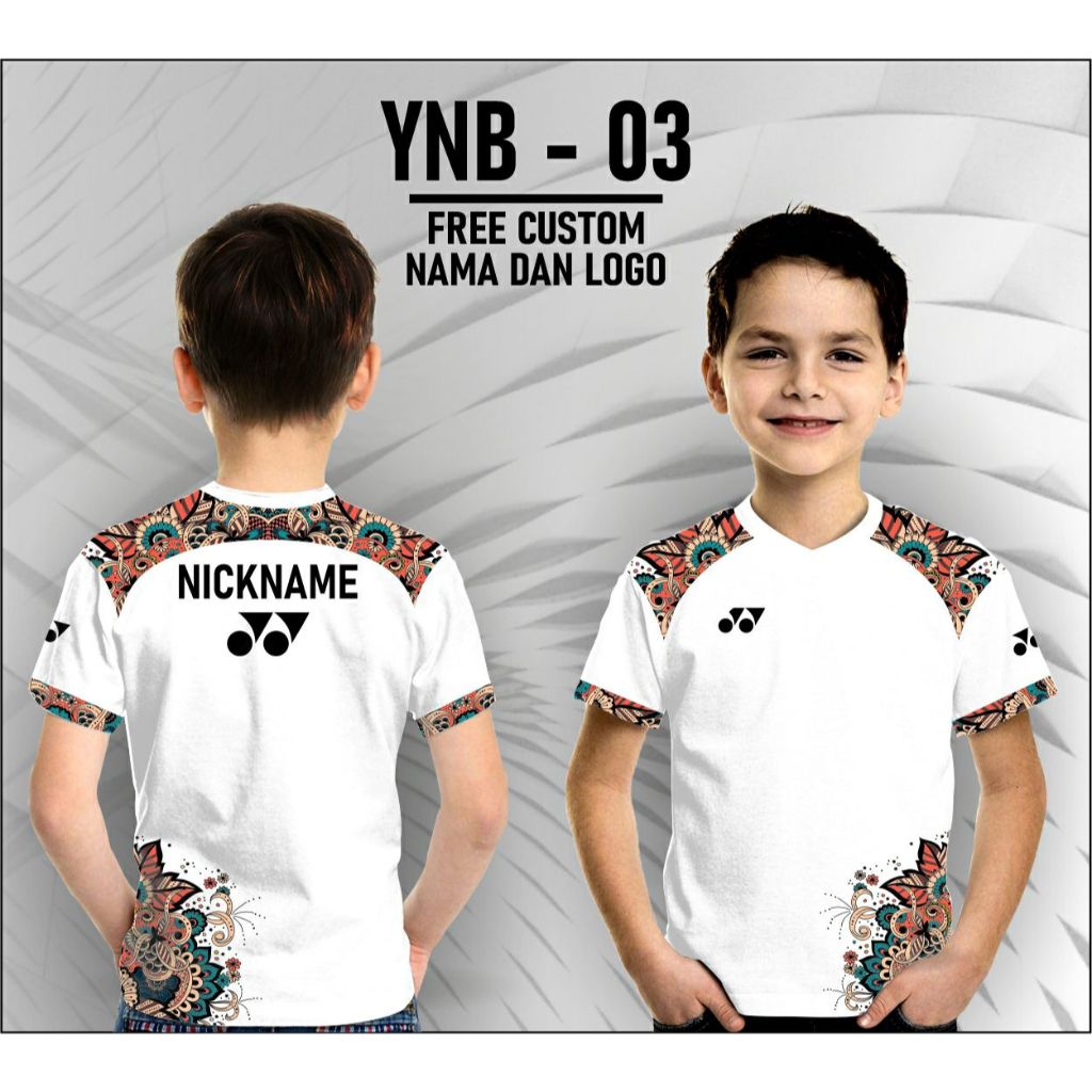 Jersey kaos anak badminton baju bulutangkis Batik free custom logo