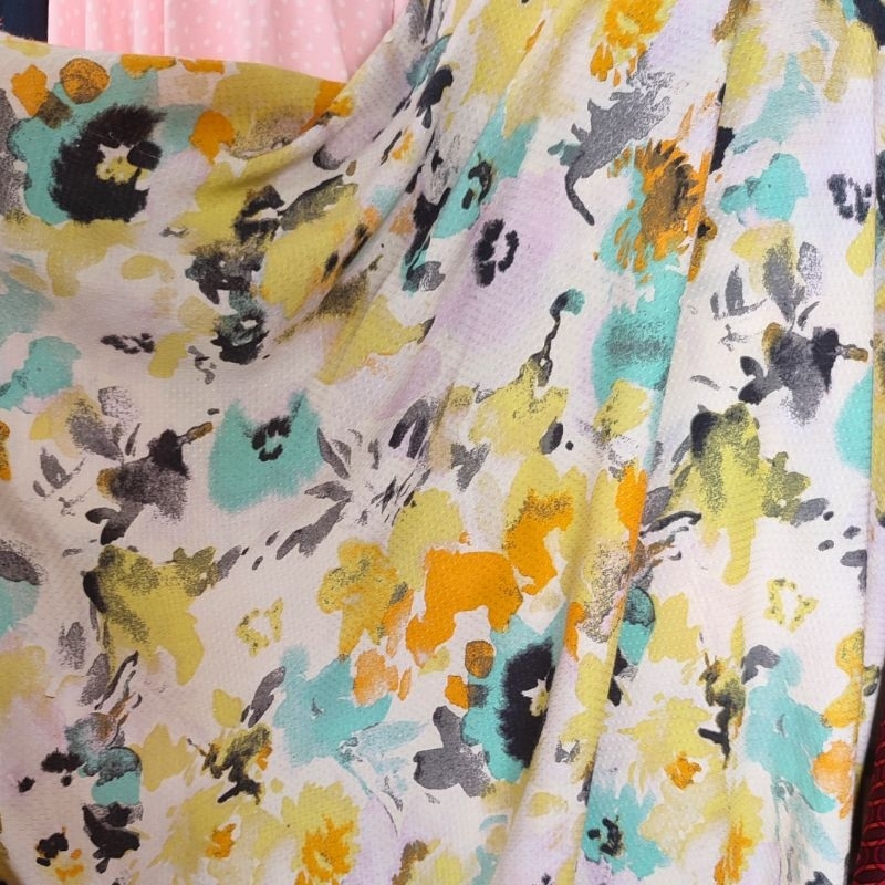 kain katun Dobby motif - bahan kain meteran - blouse - gamis - tunik - outer