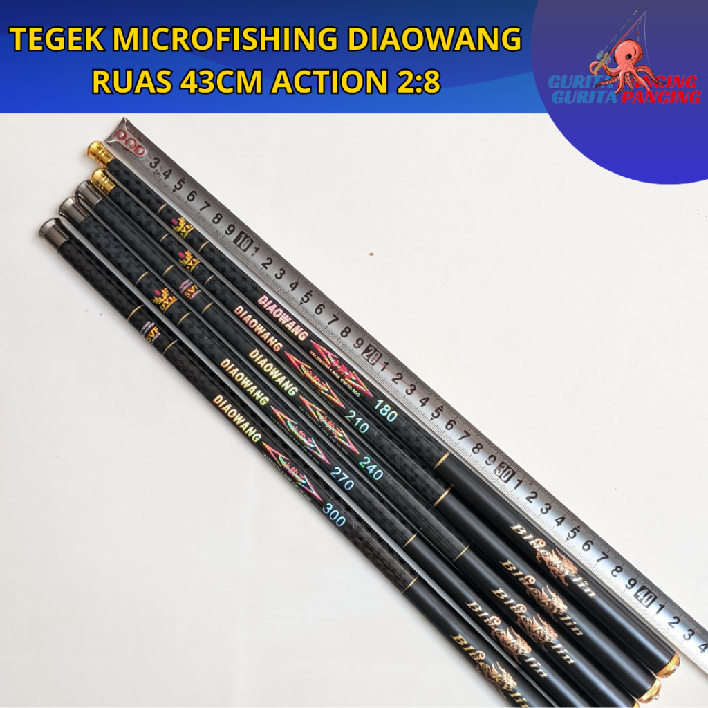 Tegek Import DIAOWANG Ruas 43cm action 2:8 Kaku Tulcuk Microfishing