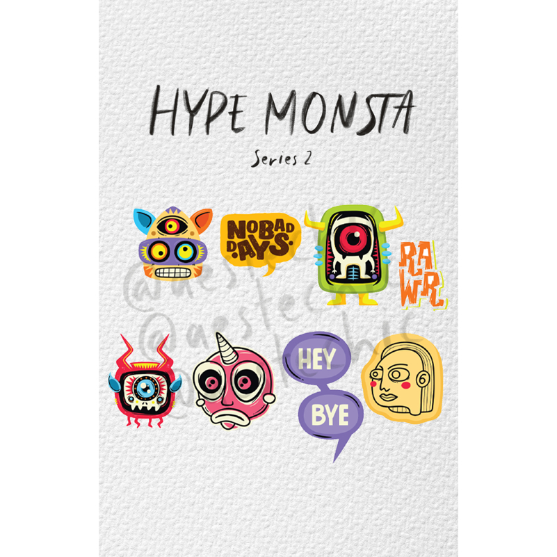 

HYPE MONSTA series 2 Sticker Aesthechic