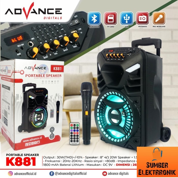 Speaker meeting bluetooth Advance K881 K-881 K 881 8 inch new