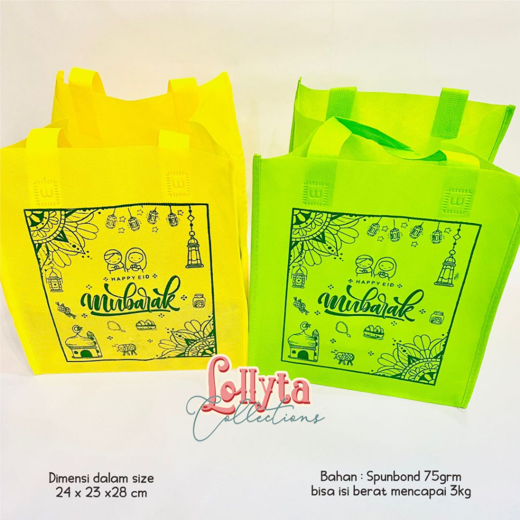

Tas Spunbond 24 x 23 x 28 cm / Goodiebag EID / Idulfitri