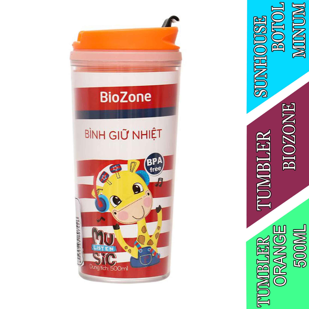 Botol Minum Sport - Sunhouse - Tumbler Biozone - Orange - 500ml