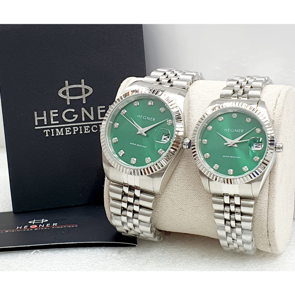Jam tangan couple hegner 1703 analog rantai kualitas original garansi