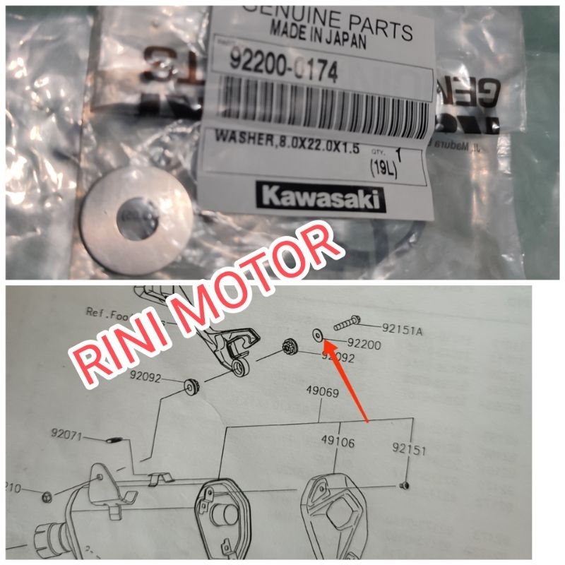 Ring baut knalpot selencer Ninja 250fi 250 fi New original