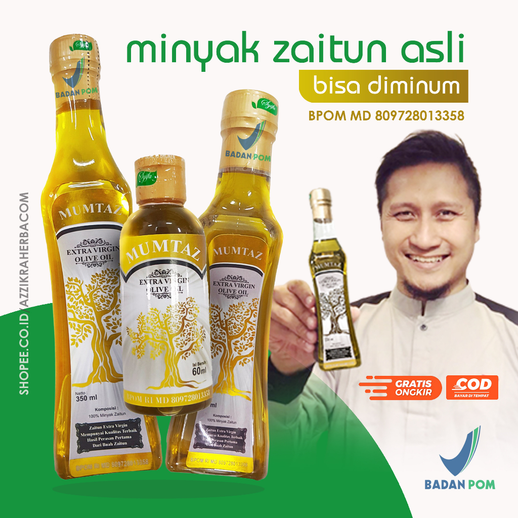 

Mumtaz Minyak Zaitun Extra Virgin Olive Oil 100% Asli Untuk Diminum