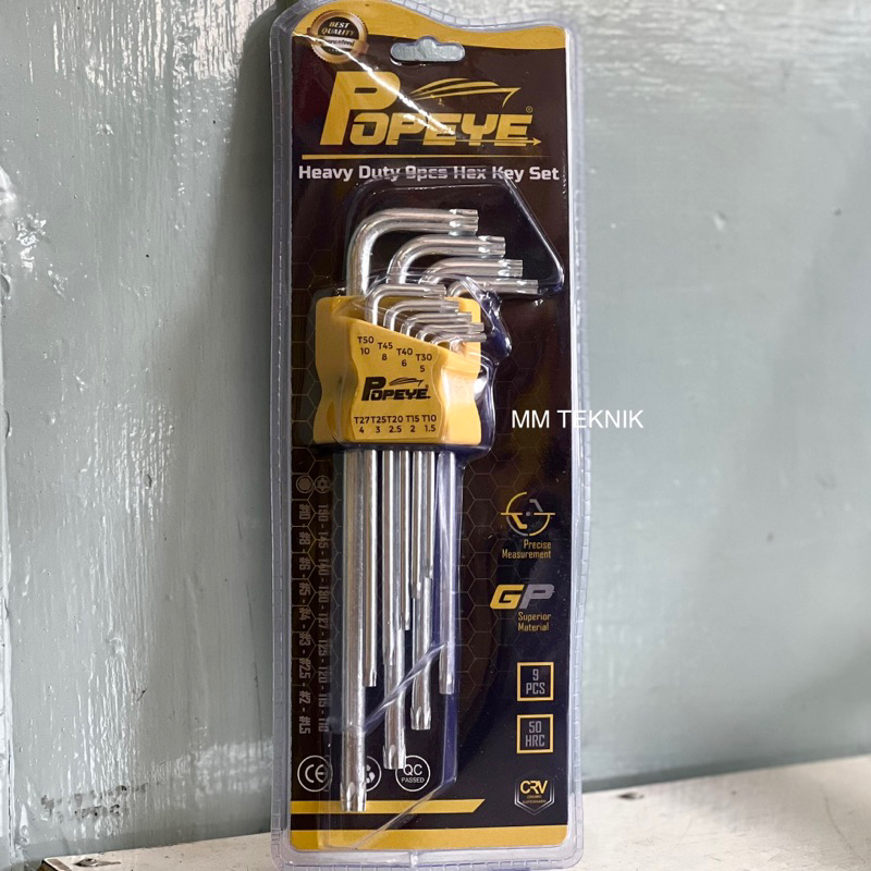 Kunci L Set Bunga 9 Pcs Popeye Kunci L Bintang