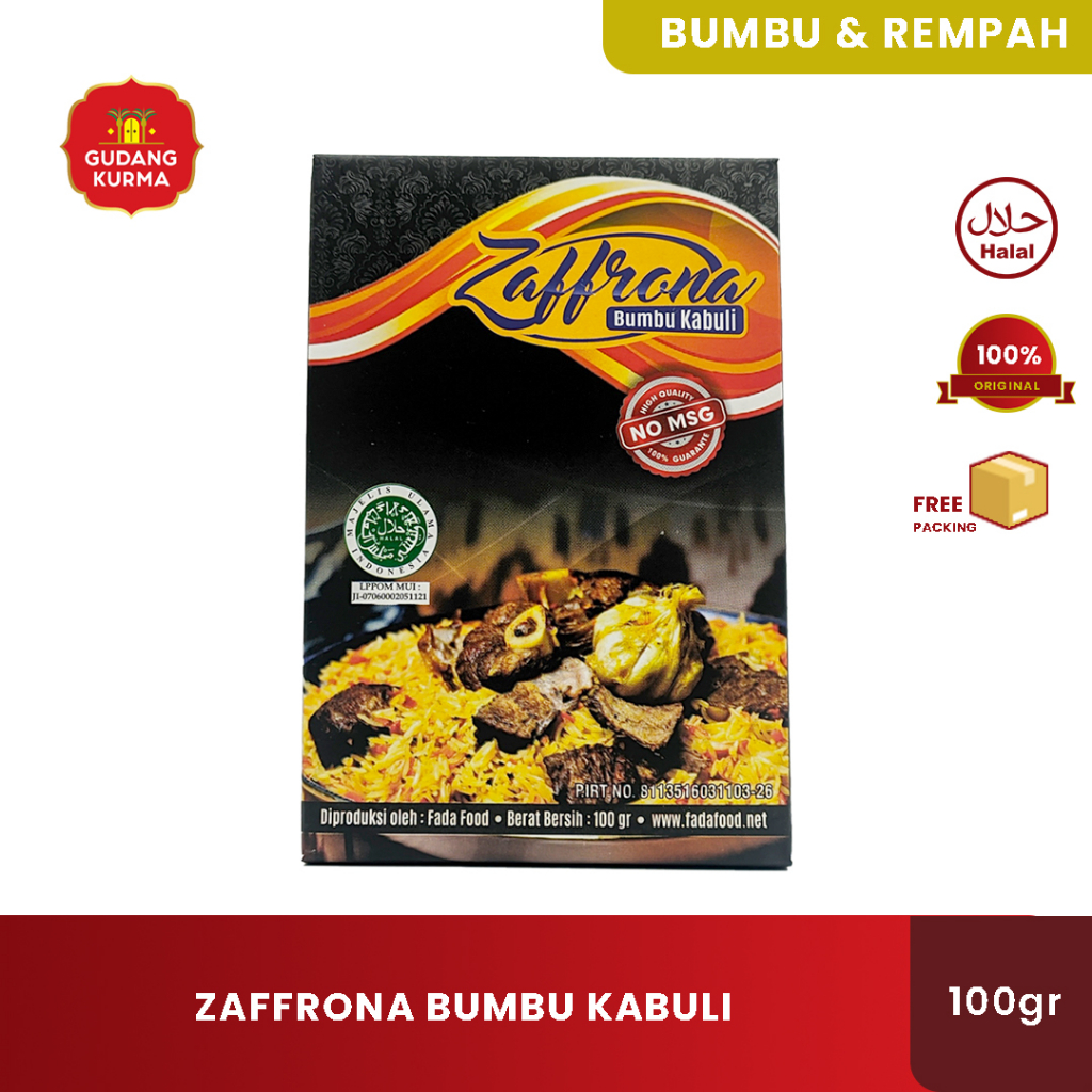 

Bumbu Instan Kebuli Biryani Mandi Kabsah Zaffrona Non MSG 100g