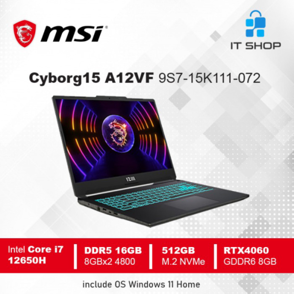 Unik MSI Core i7 CYBORG 15 A12VF 9S7-15K111-072 Black Berkualitas