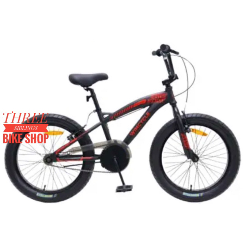 SEPEDA BMX WIMCYCLE BIGFOOT SOLID SERIES 20 INCH BLACK RED BAN JUMBO 3.0