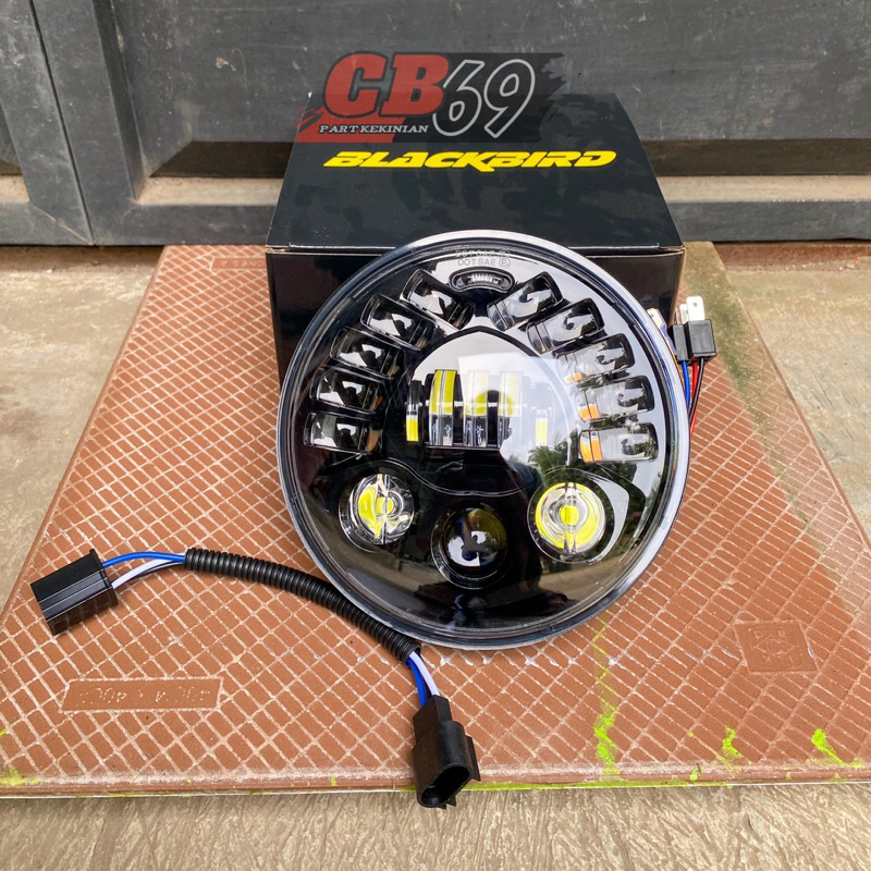 lampu daymaker 19LED 7inch blackbird