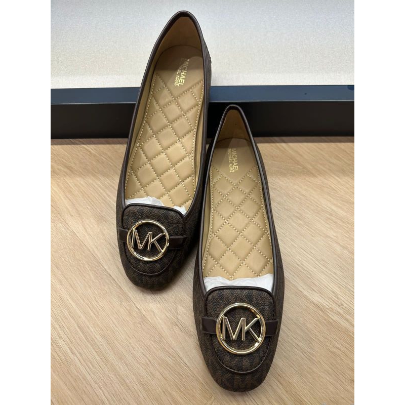 Michael kors lillie moc sign brown black Sz 7.5 with box