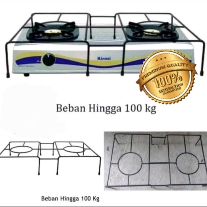 Tatakan kompor gas besi behel tebal 2 tungku/tatakan oven kompor gas 2 tungku