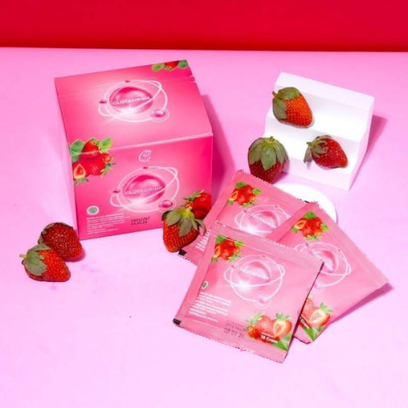 GLUTA DRINK CAN BEAUTY GLUTATHIONE COLLAGEN MINUMAN PEMUTIH RASA STRAWBERRY AMAN BUMIL BUSUI BPOM VI