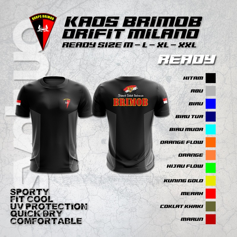 KAOS JERSEY BRIMOB UNTUK INDONESIA DRYFIT / KAOS OLAHRAGA LARI BRIMOB