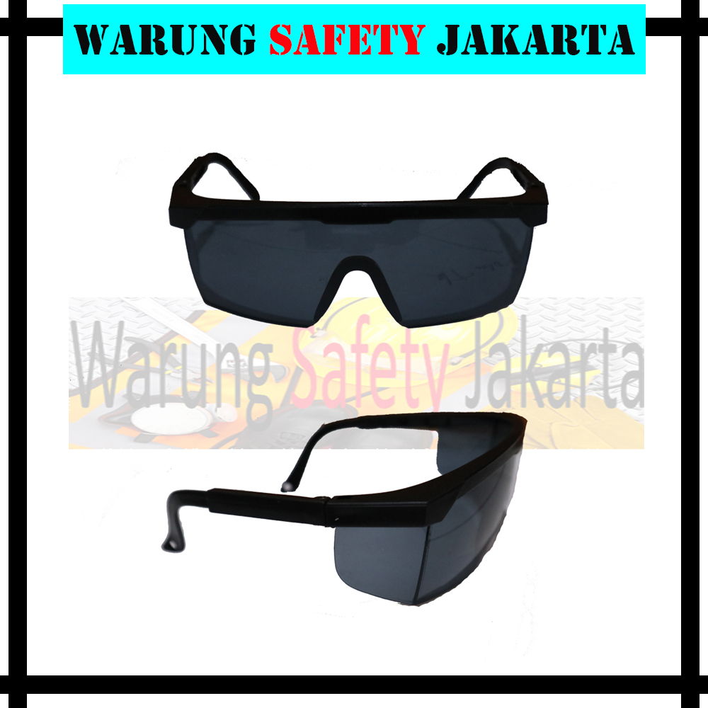 HOT PROMO!!!Kacamata safety tukang Las Gerinda Sport Hitam pekat gelap murah