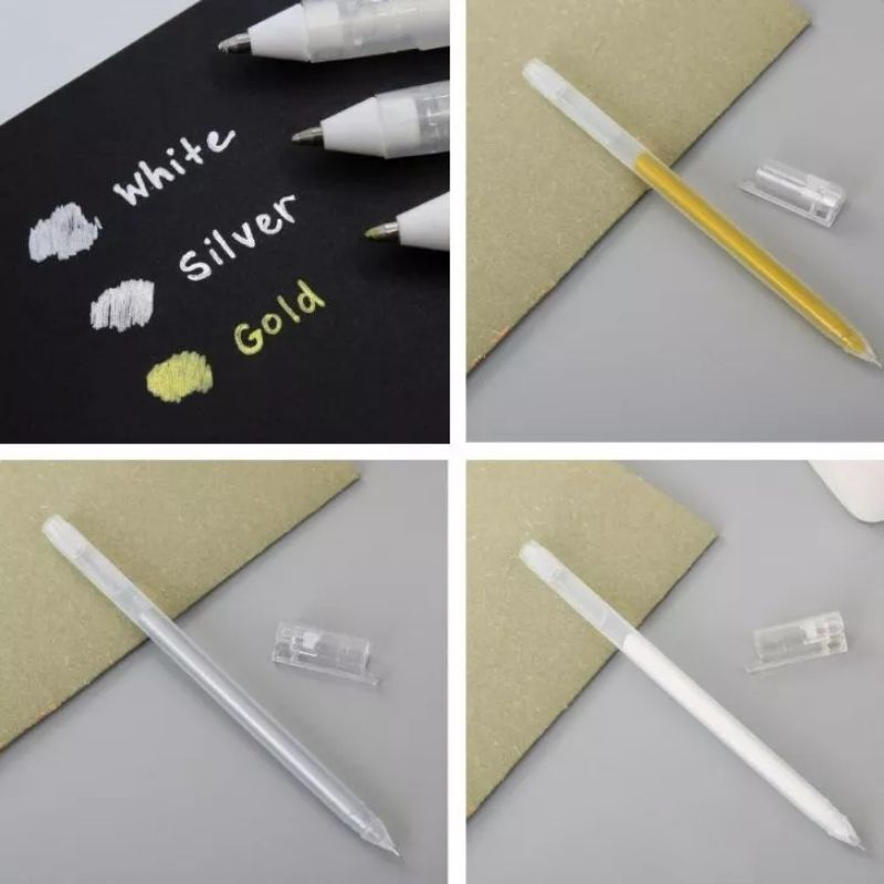 

Pena Glitter Metalik 0.9mm Pulpen Warna Warni Gold Colour Gel Pen Tinta Metallic Ballpoint Craftwork Scrapbook Silver White Gel Ink Pulpen Tinta Samoyed Pulpen Tinta Warna Putih/Emas/Silver Gel Ink Pen Metalic Pulpen Gel Warna/1 Pcs Pena Gel Warni TS