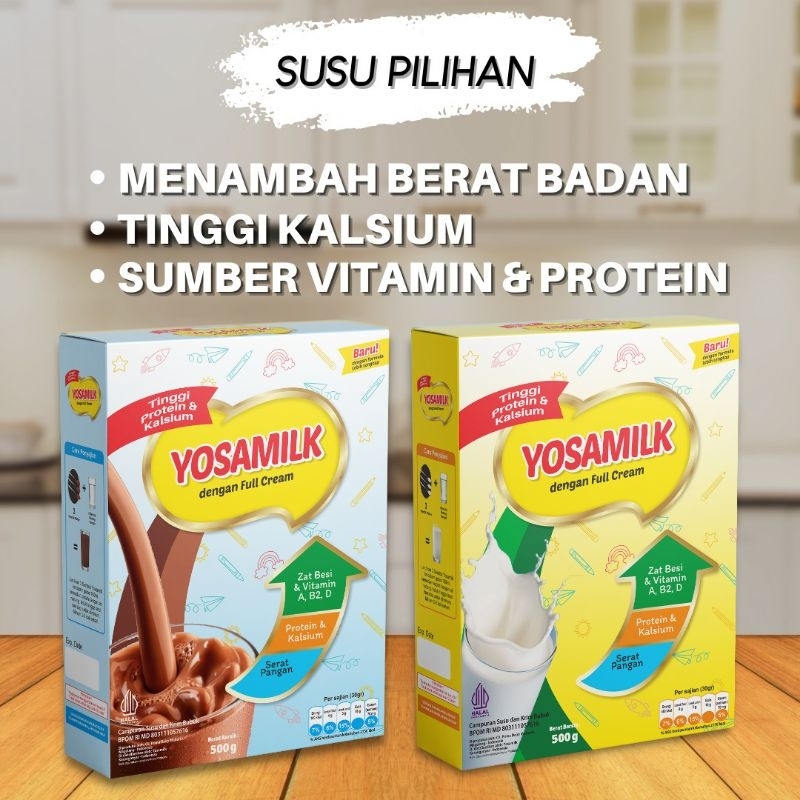 

Yosamilk Vanilla & Coklat 500gr premium gemuk badan