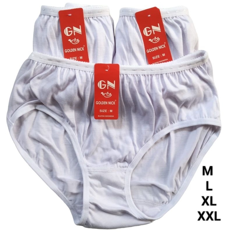 1PCS CELANA DALAM WANITA GOLDEN NICK PUTIH// CD 937 PUTIH