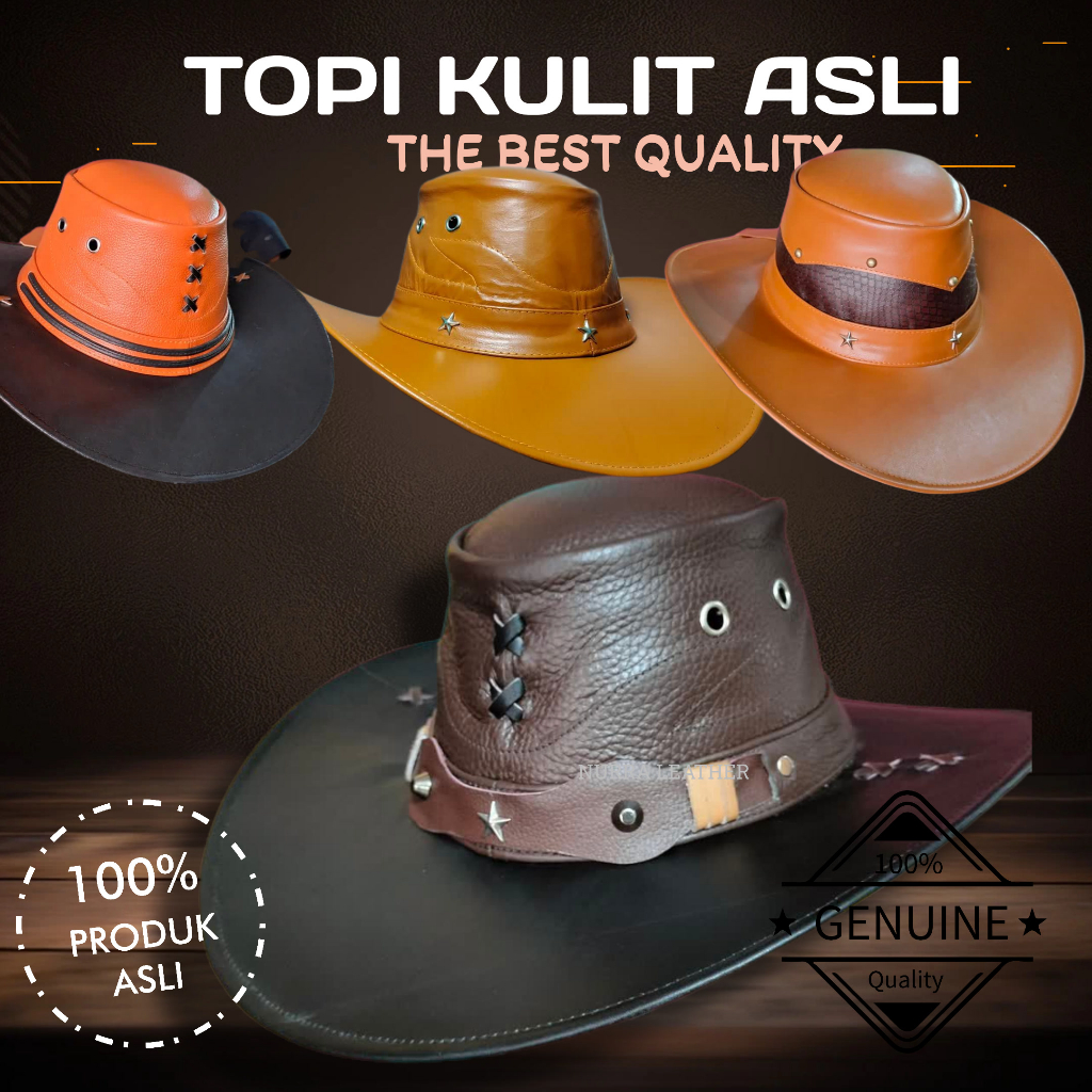 topi Koboy topi laken kulit asli Garut by agustin / topi pria kulit asli koboy /topikoboy/ topi kobo